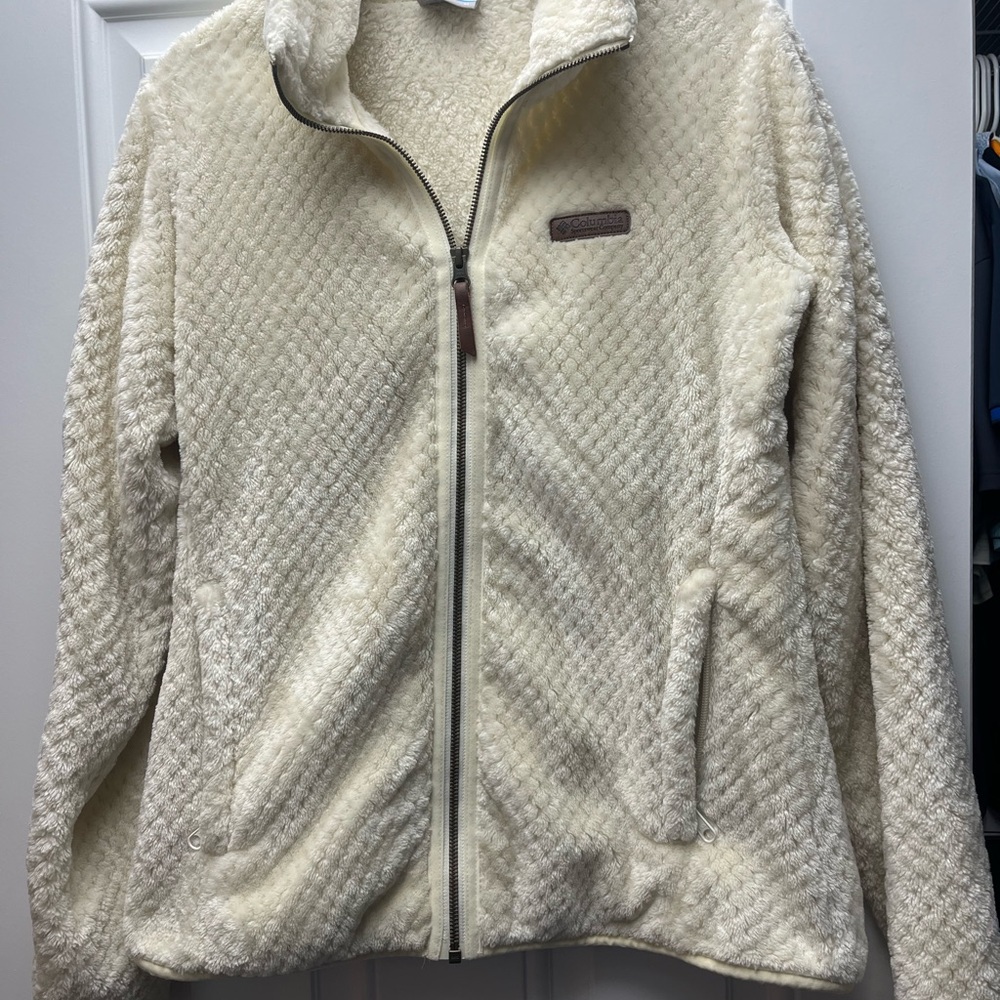 Columbia Women's Off-White Textured Teddy Jacket